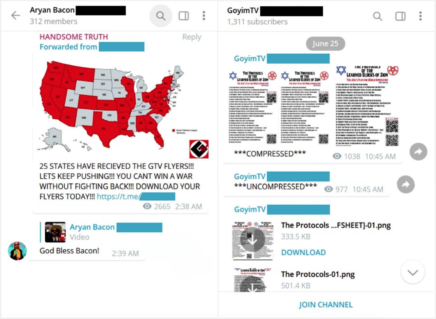 GDL chats bragging about spreading propaganda in 25 states