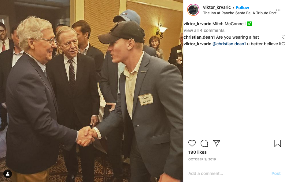 Viktor Krvaric meeting with Mitch McConnell